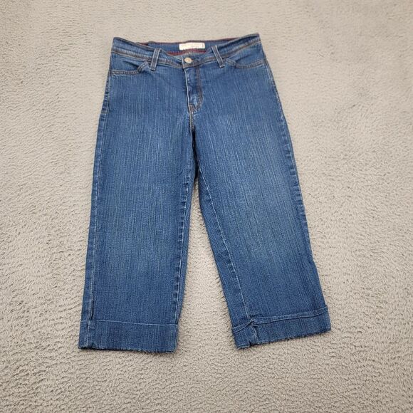 Levis Jeans Womens 10 Blue Denim 548 Perfectly Slimming Cropped Stretch Casual - Picture 1 of 16